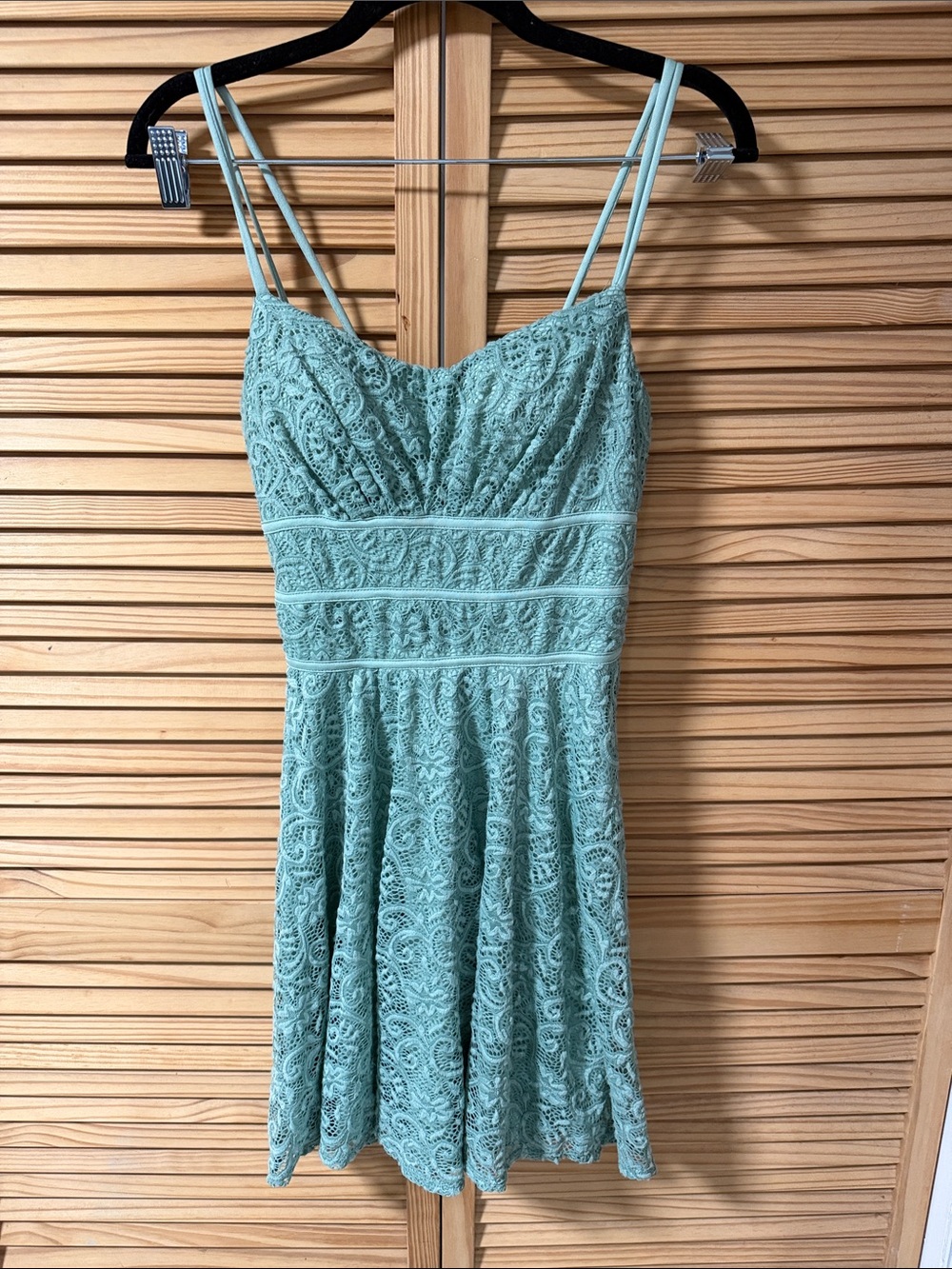 B. Smart Mint Lace Spaghetti Strap Mini Dress